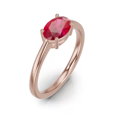 Oval Ruby East-West Ring