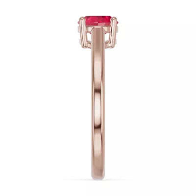 Oval Ruby East-West Ring