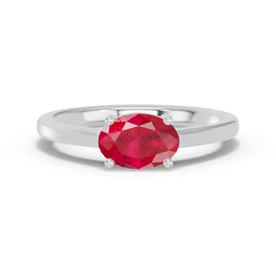 Oval Ruby East-West Ring
