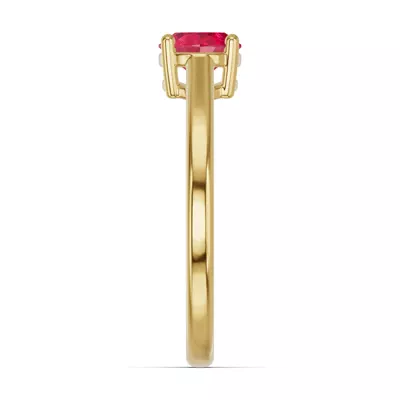 Oval Ruby East-West Ring