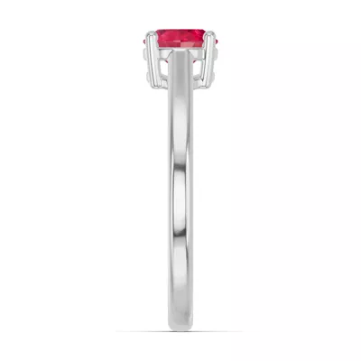 Oval Ruby East-West Silver Ring