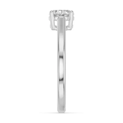 Oval Lab Diamond East-West Silver Ring