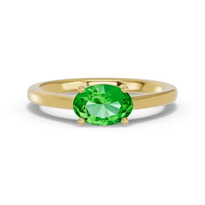 Oval Tsavorite East-West Ring