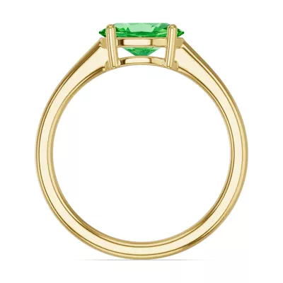 Oval Tsavorite East-West Ring