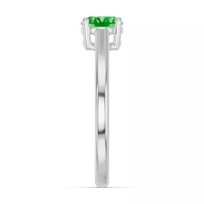 Oval Tsavorite East-West Silver Ring