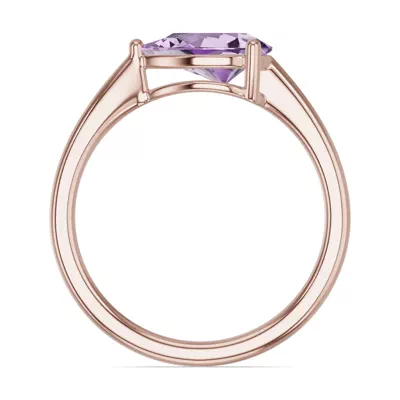 Pear-Shaped Amethyst East-West Ring