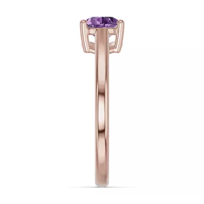 Pear-Shaped Amethyst East-West Ring