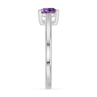 Pear-Shaped Amethyst East-West Ring