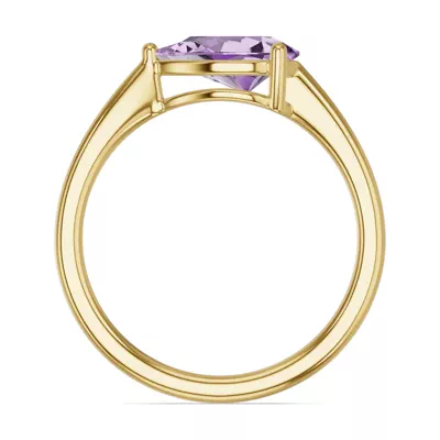 Pear-Shaped Amethyst East-West Ring