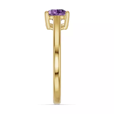 Pear-Shaped Amethyst East-West Ring