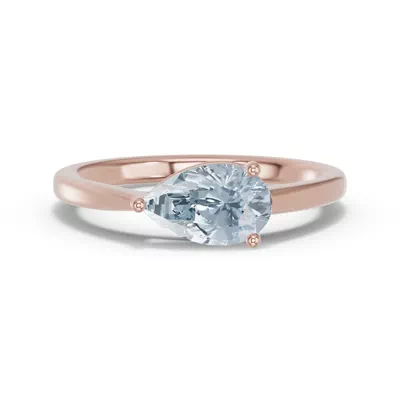 Pear-Shaped Aquamarine East-West Ring