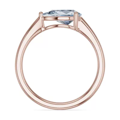 Pear-Shaped Aquamarine East-West Ring