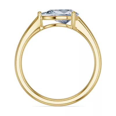 Pear-Shaped Aquamarine East-West Ring