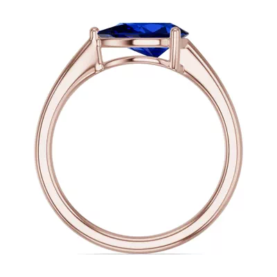 Pear-Shaped Sapphire East-West Ring