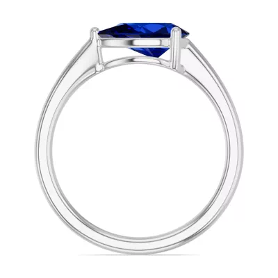 Pear-Shaped Sapphire East-West Ring