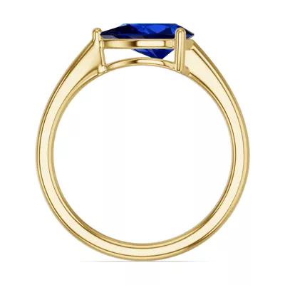 Pear-Shaped Sapphire East-West Ring