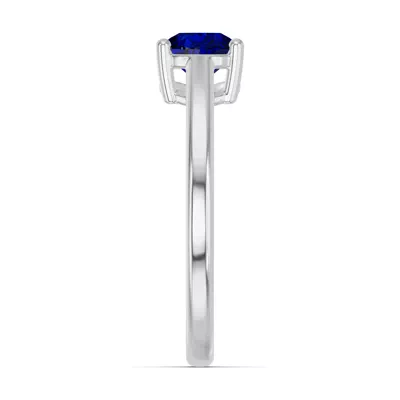 Pear-Shaped Sapphire East-West Silver Ring