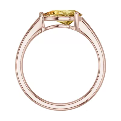 Pear-Shaped Citrine East-West Ring