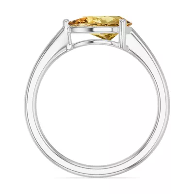 Pear-Shaped Citrine East-West Ring