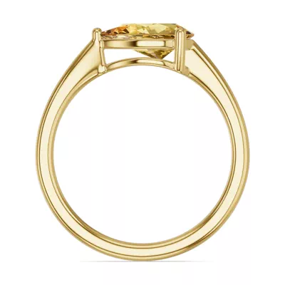 Pear-Shaped Citrine East-West Ring