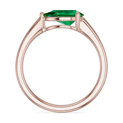 Pear-Shaped Emerald East-West Ring