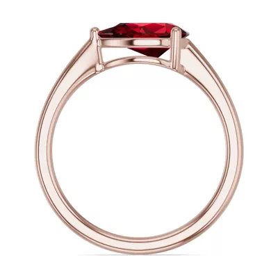 Pear-Shaped Garnet East-West Ring