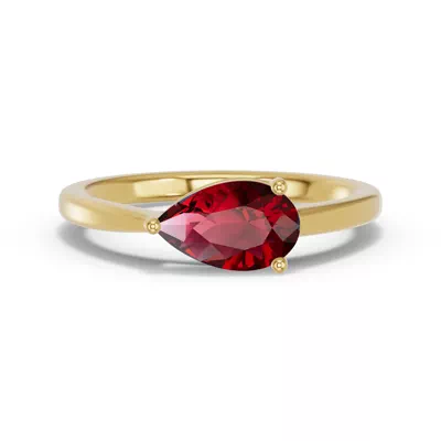 Pear-Shaped Garnet East-West Ring
