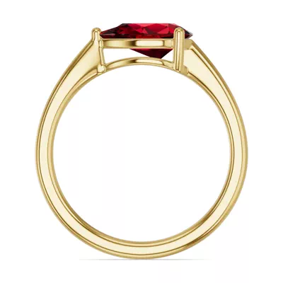 Pear-Shaped Garnet East-West Ring