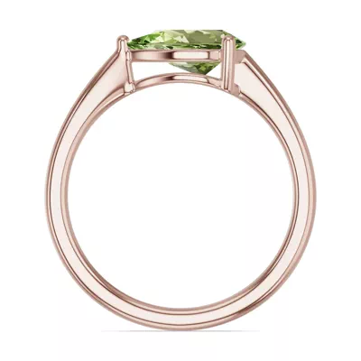 Pear-Shaped Peridot East-West Ring