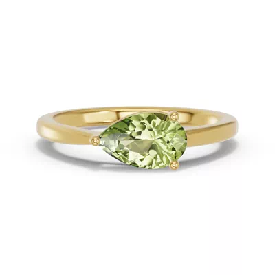 Pear-Shaped Peridot East-West Ring