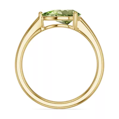 Pear-Shaped Peridot East-West Ring