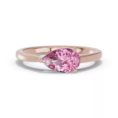 Pear-Shaped Pink Tourmaline East-West Ring