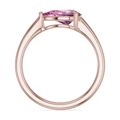 Pear-Shaped Pink Tourmaline East-West Ring