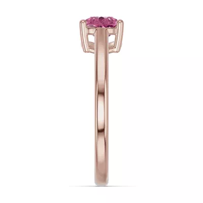 Pear-Shaped Pink Tourmaline East-West Ring
