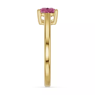 Pear-Shaped Pink Tourmaline East-West Ring