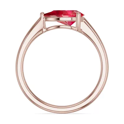 Pear-Shaped Ruby East-West Ring