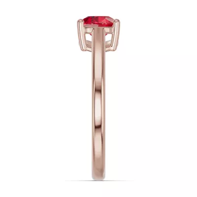 Pear-Shaped Ruby East-West Ring