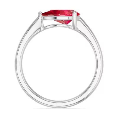 Pear-Shaped Ruby East-West Ring