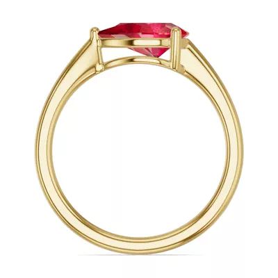 Pear-Shaped Ruby East-West Ring
