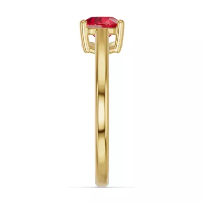 Pear-Shaped Ruby East-West Ring