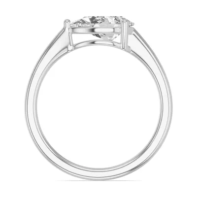 Pear-Shaped Lab Diamond East-West Silver Ring