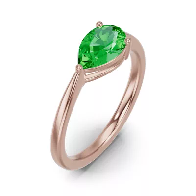 Pear-Shaped Tsavorite East-West Ring