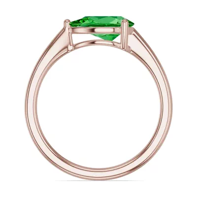 Pear-Shaped Tsavorite East-West Ring