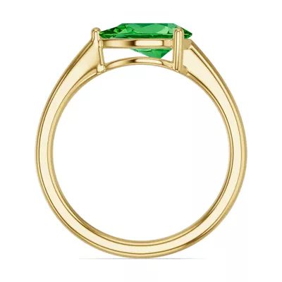 Pear-Shaped Tsavorite East-West Ring