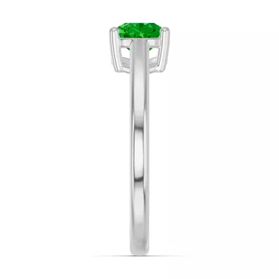 Pear-Shaped Tsavorite East-West Silver Ring