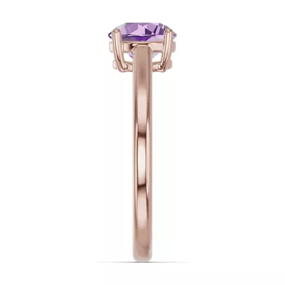 Round Amethyst East-West Ring