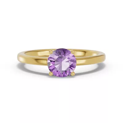 Round Amethyst East-West Ring