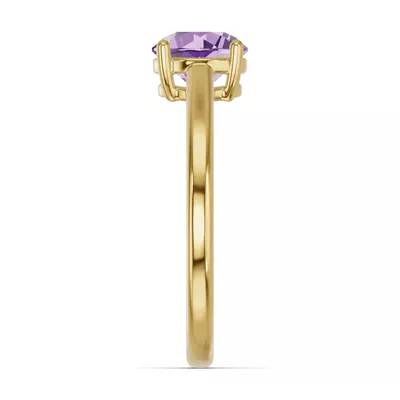 Round Amethyst East-West Ring