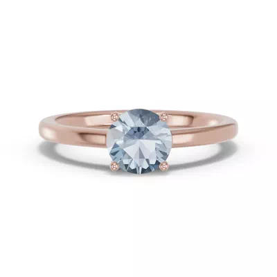 Round Aquamarine East-West Ring