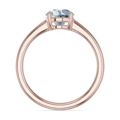 Round Aquamarine East-West Ring